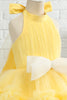 Carregar imagem no visualizador da galeria, Vestido amarelo halter flor menina