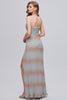 Carregar imagem no visualizador da galeria, Ombre Grey Ruched Longo Vestido de baile longo com fenda