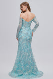 Vestido de baile longo bordado brilhante da sereia