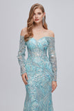 Vestido de baile longo bordado brilhante da sereia
