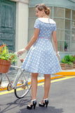Vestido De Gola Azul Peter Pans 1950