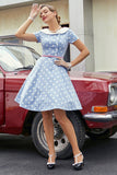 Vestido De Gola Azul Peter Pans 1950