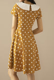 Vestido De Gola Azul Peter Pans 1950