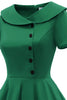 Carregar imagem no visualizador da galeria, Vestido verde peterpans collar vintage 1950s