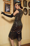 Vestido de flapper Golden Gatsby Glitter Fringe 1920