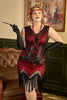 Carregar imagem no visualizador da galeria, Vestido vermelho sequin plus tamanho 1920s com franjas