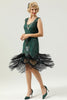 Carregar imagem no visualizador da galeria, Dark Green Beaded Glitter Fringe 1920s Flapper Dress