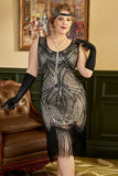 Mais tamanho 1920 Gatsby Sequin Fringed Damasco Flapper Vestido