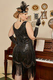 Vestido de flapper de franjas Gatsby Roaring Plus Tamanho 1920s Vestido