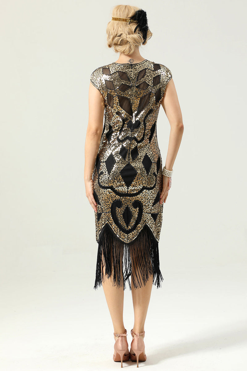 Carregar imagem no visualizador da galeria, Vestido de lantejoulas de Borgonha dos anos 1920 com borla
