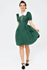 Carregar imagem no visualizador da galeria, Vestido de balanço verde polka do estilo retro