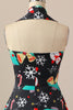Carregar imagem no visualizador da galeria, Vestido de festa de Natal de Halter Retro Halter