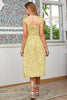 Carregar imagem no visualizador da galeria, Vestido de verão amarelo do chá floral comprimento