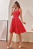 Carregar imagem no visualizador da galeria, Vestido vermelho de bolinhas halter dos anos 50