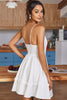Carregar imagem no visualizador da galeria, Vestido mini branco v pescoço