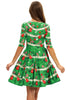 Carregar imagem no visualizador da galeria, Vestido vintage de Natal de impressão verde