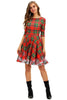 Carregar imagem no visualizador da galeria, Vestido vintage de Natal de impressão verde