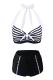 Listras Dois Pedaços Bikini Swimsuit