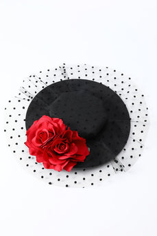 Chapéu de bruxa de Halloween de mulheres negras com flor