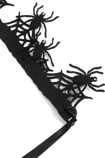 Coroa de aranha assustadora preta