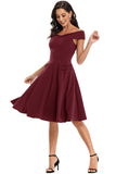 Borgonha Vestido sem ombro 1950