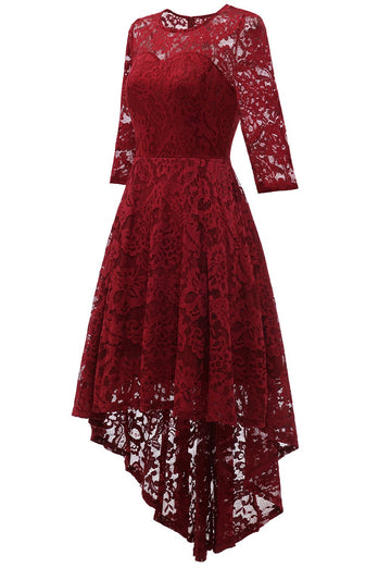 Borgonha High Low Lace Dress