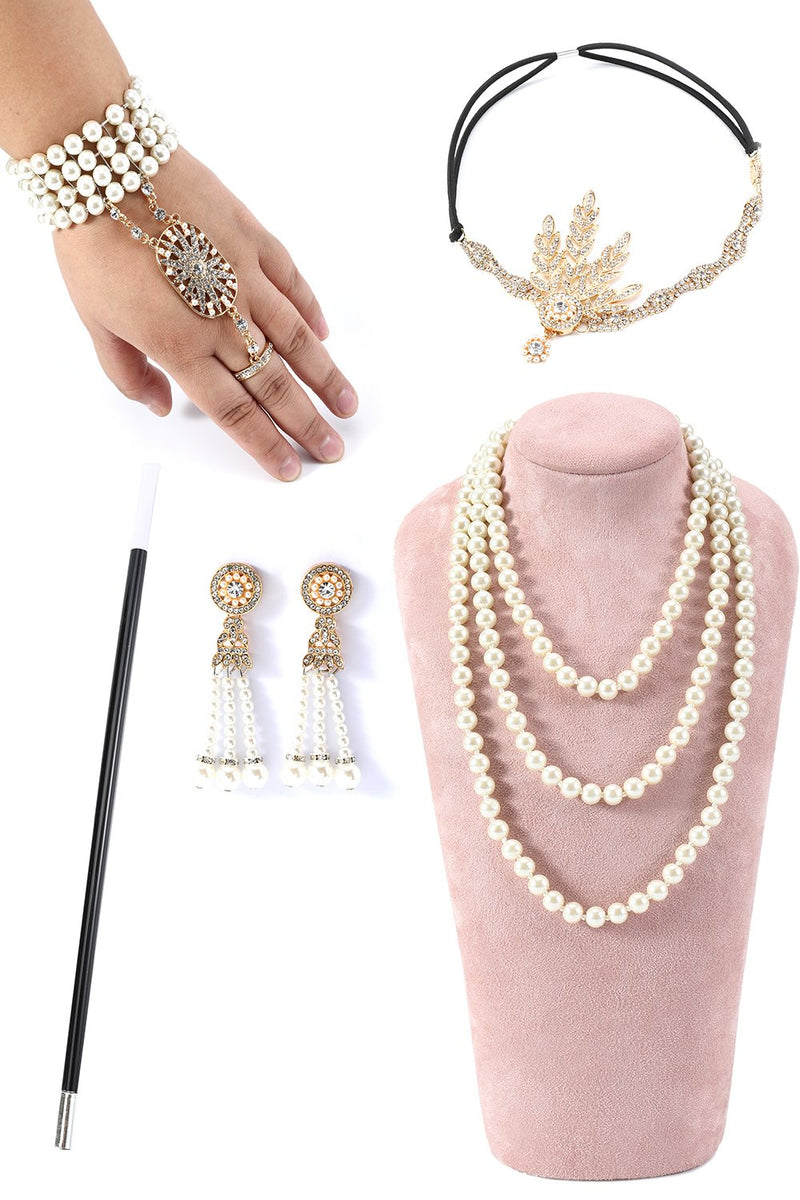 Carregar imagem no visualizador da galeria, Conjunto de acessórios de 1920 Flapper Golden/Silver