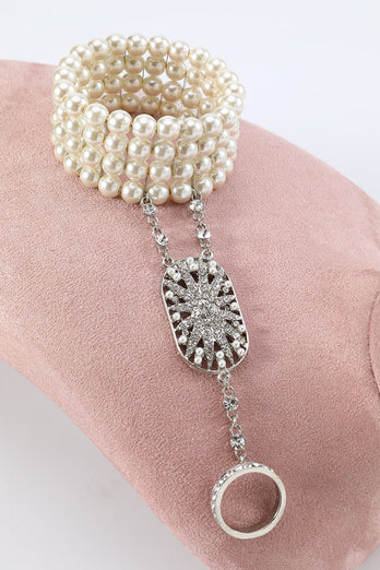 Conjunto de acessórios de 1920 Flapper Golden/Silver