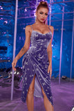 Vestido de veludo roxo