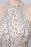 Vestido de baile de sereia Halter Lantejoulas