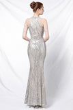 Vestido de baile de sereia Halter Lantejoulas