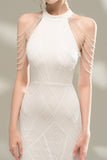 Vestido de baile de sereia Halter Lantejoulas