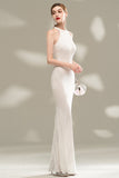 Vestido de baile de sereia Halter Lantejoulas