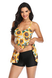 Flor amarela biquini floral de duas peças