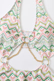 Green Halter empurra para cima um pedaço de fatos de banho