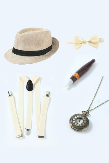 Conjunto de acessórios khaki 1920 para homens