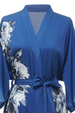 Robe de noiva de noiva de cetim floral floral azul