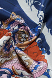 Robe de cetim nupcial impresso azul
