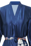 Robe de cetim nupcial impresso azul