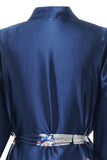 Robe de cetim nupcial impresso azul
