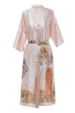Robe de cetim nupcial impresso azul