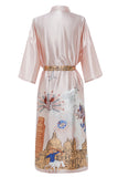 Robe de cetim nupcial impresso azul