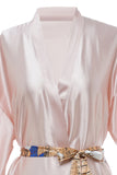 Robe de cetim nupcial impresso azul
