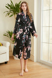 Robe de casamento de cetim floral verde escuro