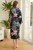 Robe de casamento de cetim floral verde escuro