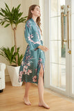 Robe de casamento de cetim floral verde escuro