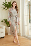 Robe de casamento de cetim floral verde escuro