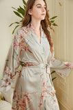 Robe de casamento de cetim floral verde escuro