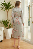 Robe de casamento de cetim floral verde escuro