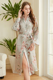 Robe de dama de honra floral cinza cinza claro